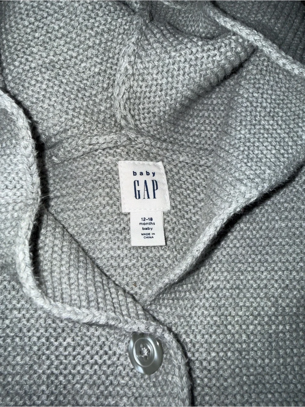 Baby Gap Gray Knit Hooded Cardigan Pants Set 12-18M